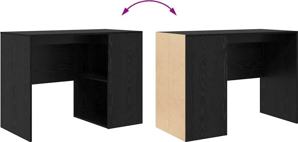SYFAX™ Scrivania Rovere Nero 102 x 50 x 75 cm Legno multistrato - 9