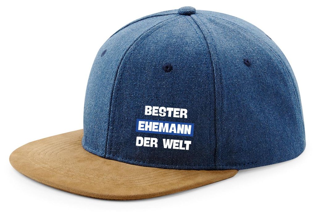 Huuraa Cappy Mütze Bester Ehemann der Welt Denim Baumwolle und Polyester Snapback Kappe Geschenkidee