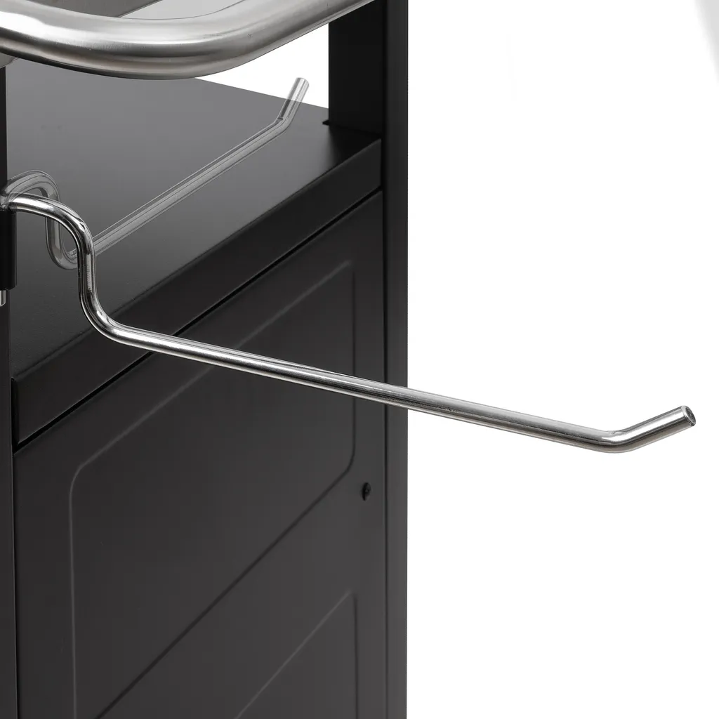 Table de Barbecue avec Grand Plan de Travail Argent et Noir BBQ-Toro