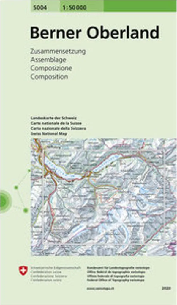 Carte topographique Swisstopo Oberland bernois 1:50 000 pour Randonnée