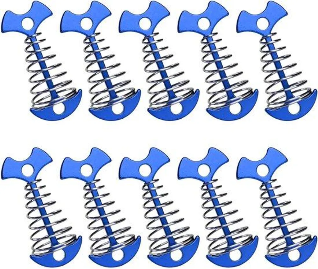 Piquets de tente pour bivouac et randonnée Kit aluminium bleu 18cm