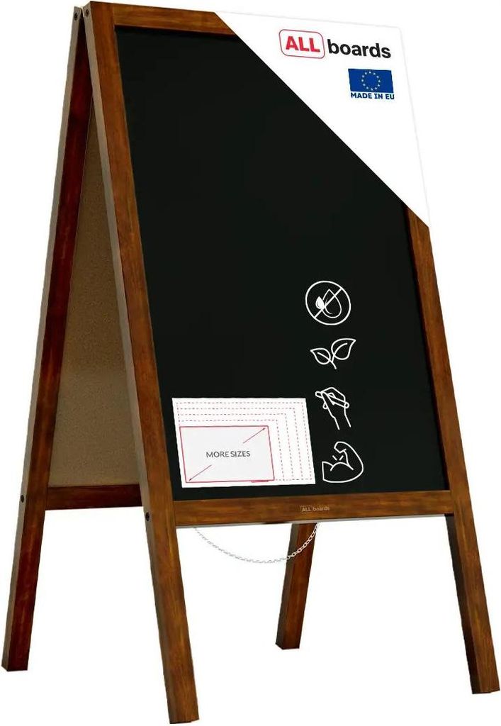 Lavagna per gesso a cavalletto bifacciale 118x61 cm Immagine del prodotto 