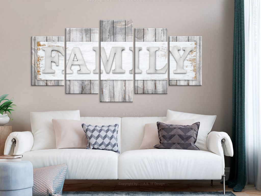 FAMILY HOLZ BRETTER Acrylglasbild Modern Wandbild Glasbilder Bilder m-A-0967-k-m