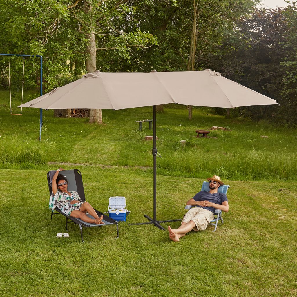 relaxdays Sonnenschirm rechteckig, beige Kaufland.de