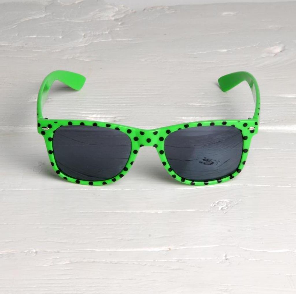 Freak Scene Sonnenbrille - L - Punkte grün-schwarz