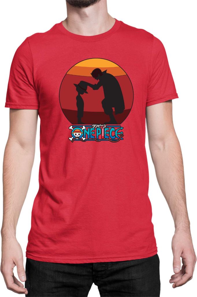 Herren T-Shirt Japan Anime Manga One Manga Piece Anime 13 Monkey Sunshine, Man L / Rot