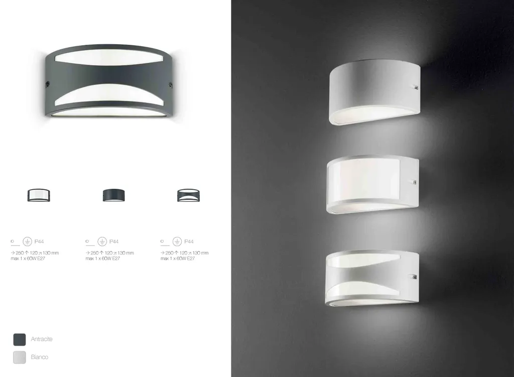 Applique Extérieure en Alu Anthracite Ø250mm Résistante aux Intempéries