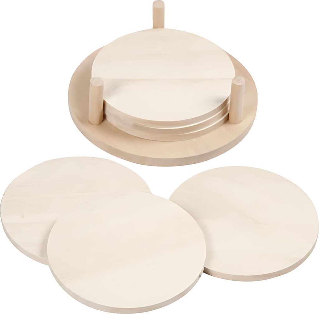 creativ company Holzuntersetzer rund Ø9,5cm 6 Stück