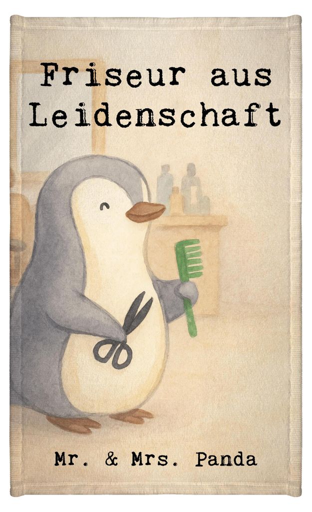 Mr. & Mrs. Panda Handtuch Friseur Leidenschaft Design - Weiß - Geschenk, Spruch, Lustig, badezimmer, stoffhandtuch, für hände, Frisör, Gästetu...