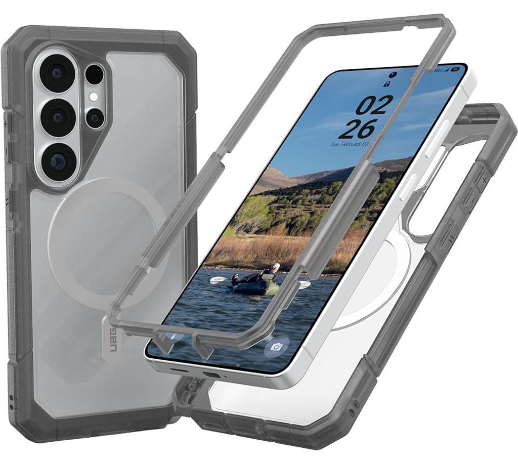 Handyhülle für Galaxy S26 Ultra, Urban Armor Gear Trooper Mag, Transparent/Weiß/Titan