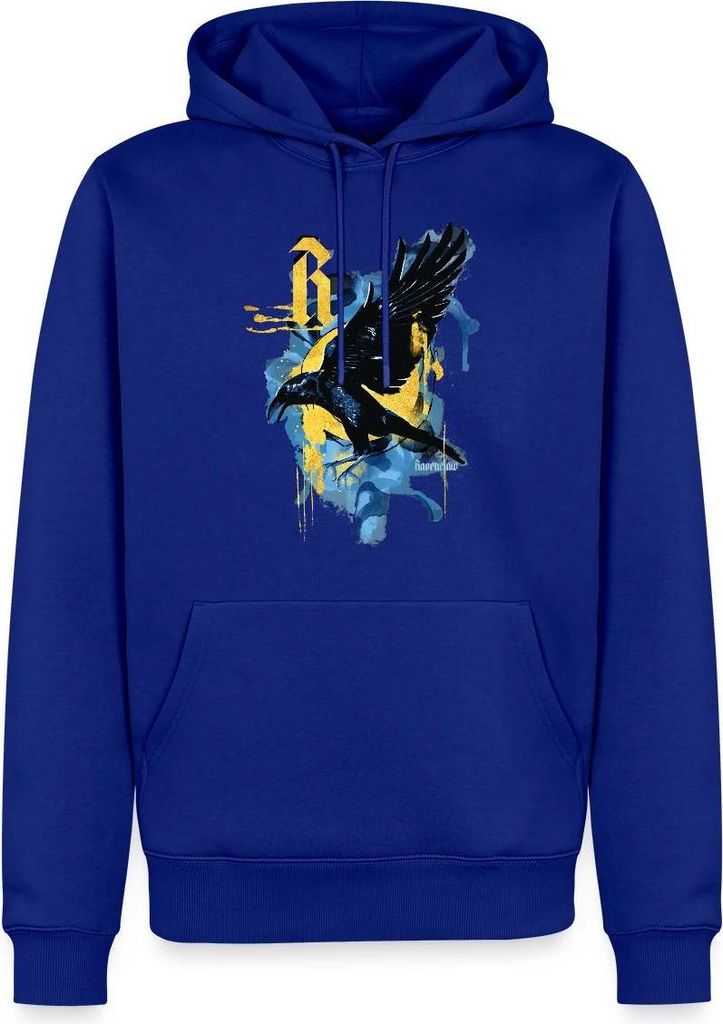 Spreadshirt Harry Potter Haus Ravenclaw Rabe Herren Premium Hoodie, M, Royalblau