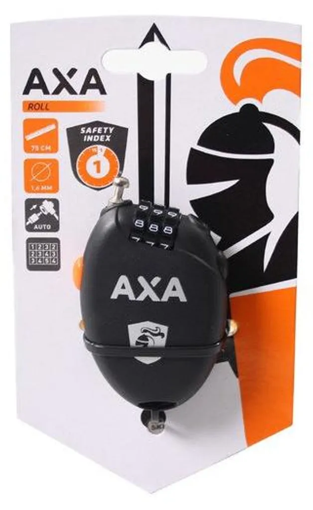 Axa Micro Lock Rolle 75 cm - Antivol à câble rétractable compact