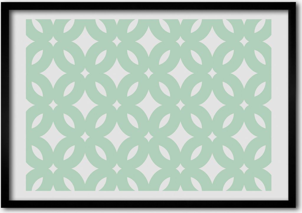 Bild - Bilder - Bilderrahmen - 70 cm x 50 cm - MDF-Rahmen, Wandkunst geometrischer Hintergrund