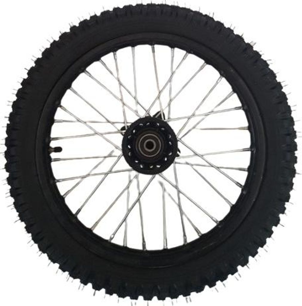 Dirtbike Komplettrad Pitbike Stahlfelge Ersatzreifen vorne 60/100-14 12mm Achse