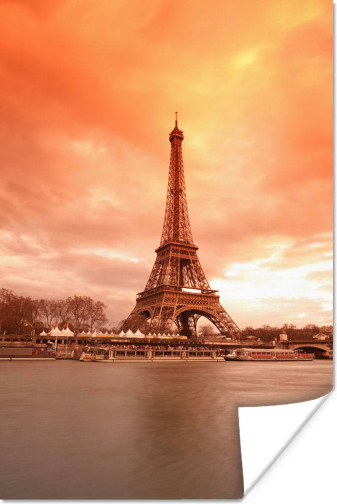 MuchoWow Poster Eiffelturm - Paris - Himmel 20x30 cm - Papierdruck