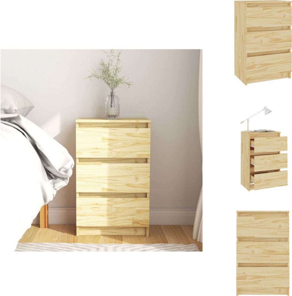 vidaXL Nachtschrank 40x29,5x64 cm Massivholz Kiefer - Nachttische