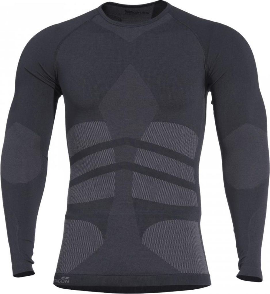 K11009-01-Schwarz-XS-M Pentagon PLEXIS Langarm-Shirt