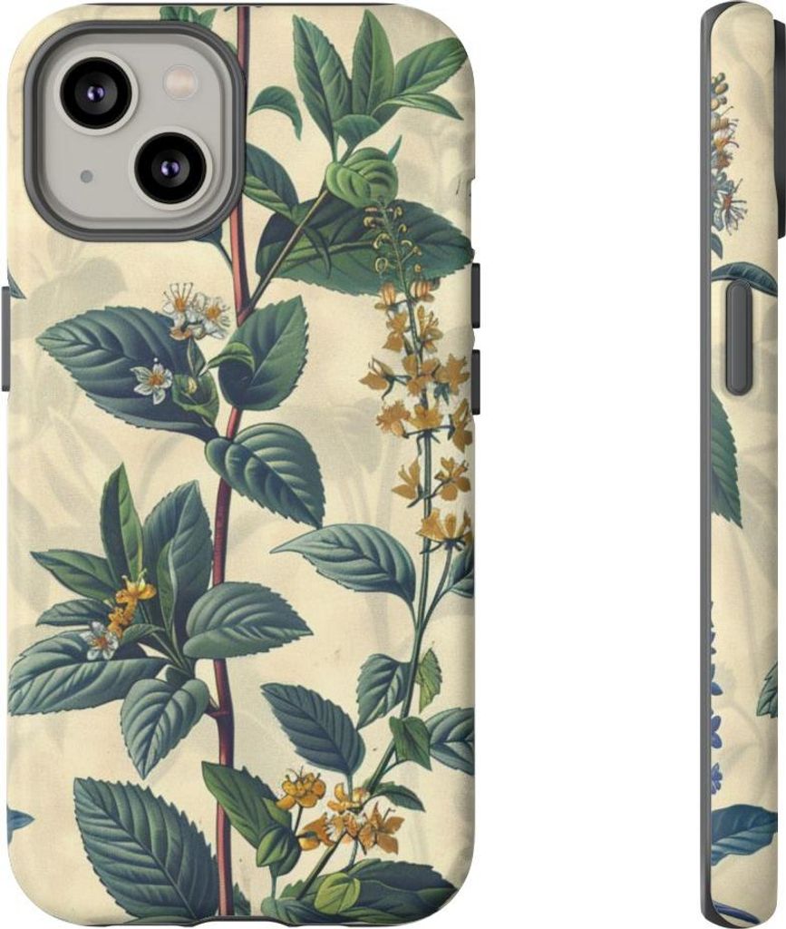 Vintage-Kräuterdesign mit botanischem Muster – Hülle Kompatibel mit iPhone 14