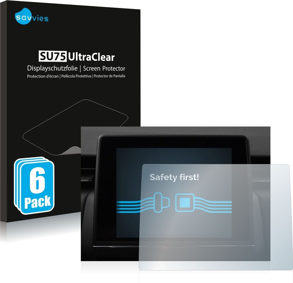 6x Für Renault Clio V 2020 Easy Link 7" Schutzfolie Savvies Displayschutz Display Schutz Folie Klar Transparent
