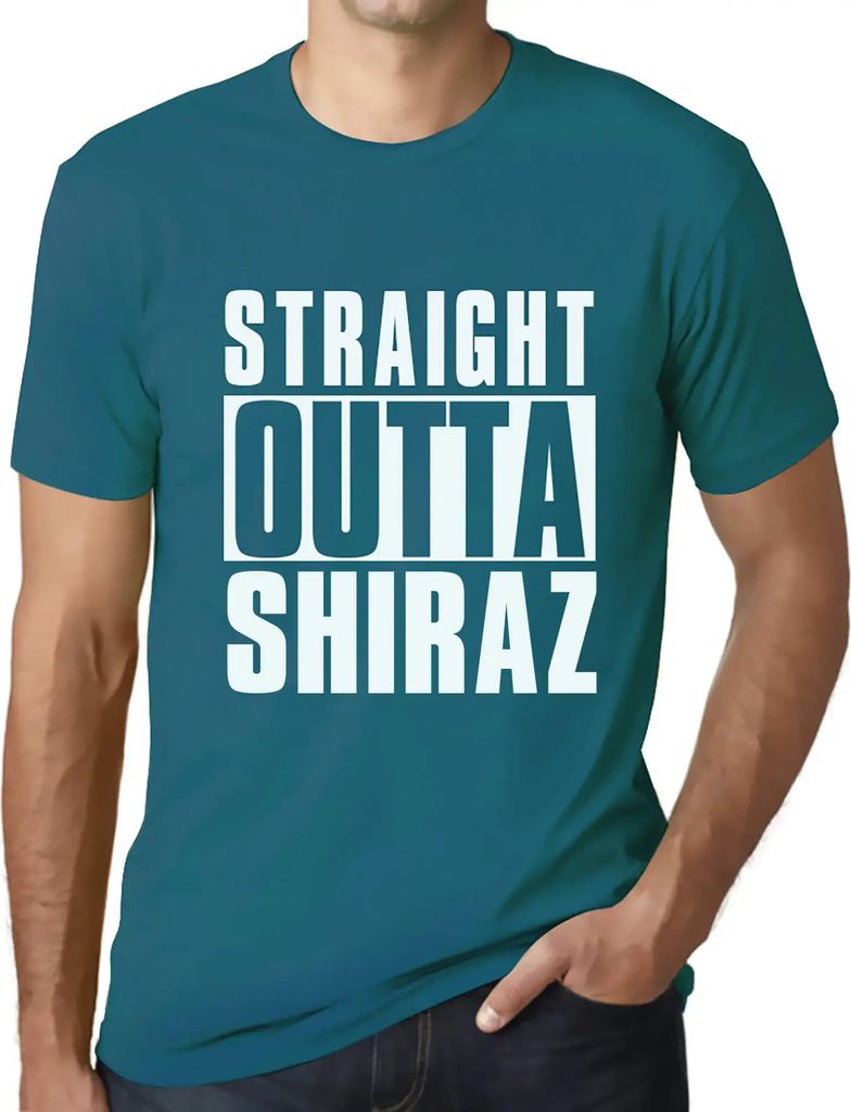 Herren Grafik T-Shirt Straight Outta Shiraz Öko-Verantwortlich Vintage Jahrgang Kurzarm Lustige Druck Geburtstag Geschenk Mann