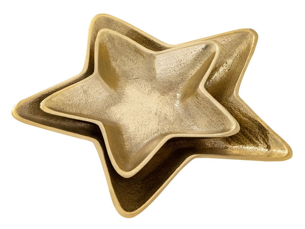 Dekoschalen 2er Set Starlight gold Weihnachtsdeko Aluminium Produktbild 