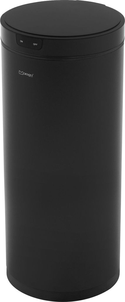 ML-Design Mülleimer mit Sensor 40L rund Stahl Schwarz matt Produktbild 