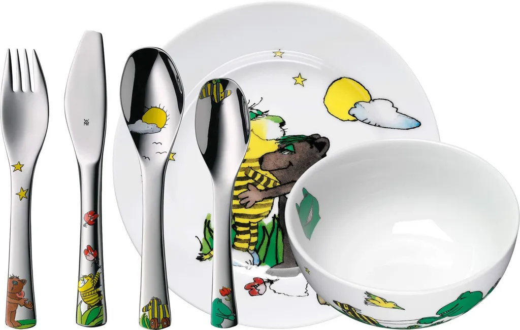WMF Janosch Set 6 Pezzi Pappa Bambini Cromargan Acciaio Inox