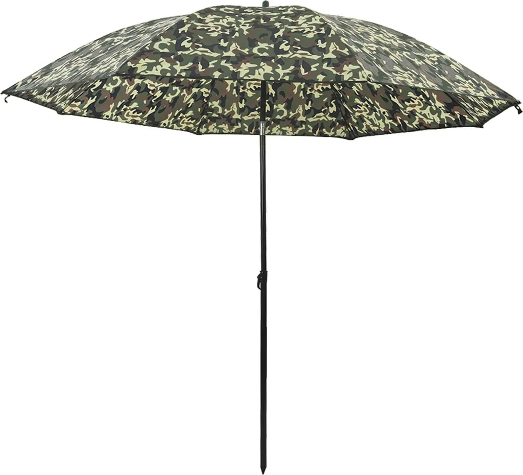 Ombrello Pesca vidaXL 240 cm Mimetico | Struttura Acciaio e Oxford UV