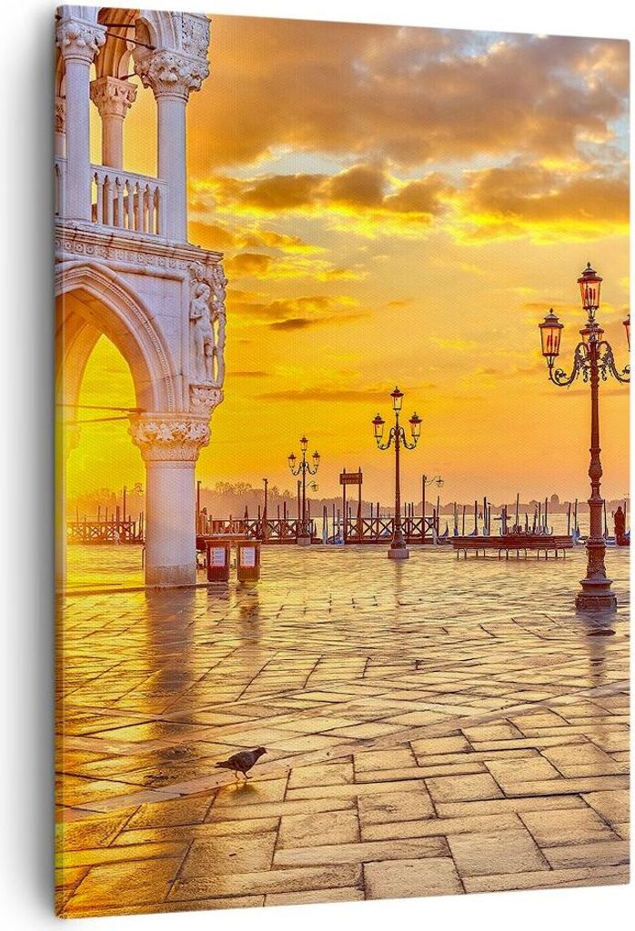 Bild auf Leinwand - Leinwandbild - Einteilig - Venedig Stadt - 50x70cm - Wand Bild - Wanddeko - Wandbilder - Leinwanddruck - Kunstdruck - Wanddekor...