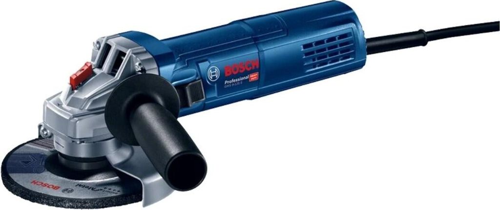 A Bosch angle grinder is shown against a white background.