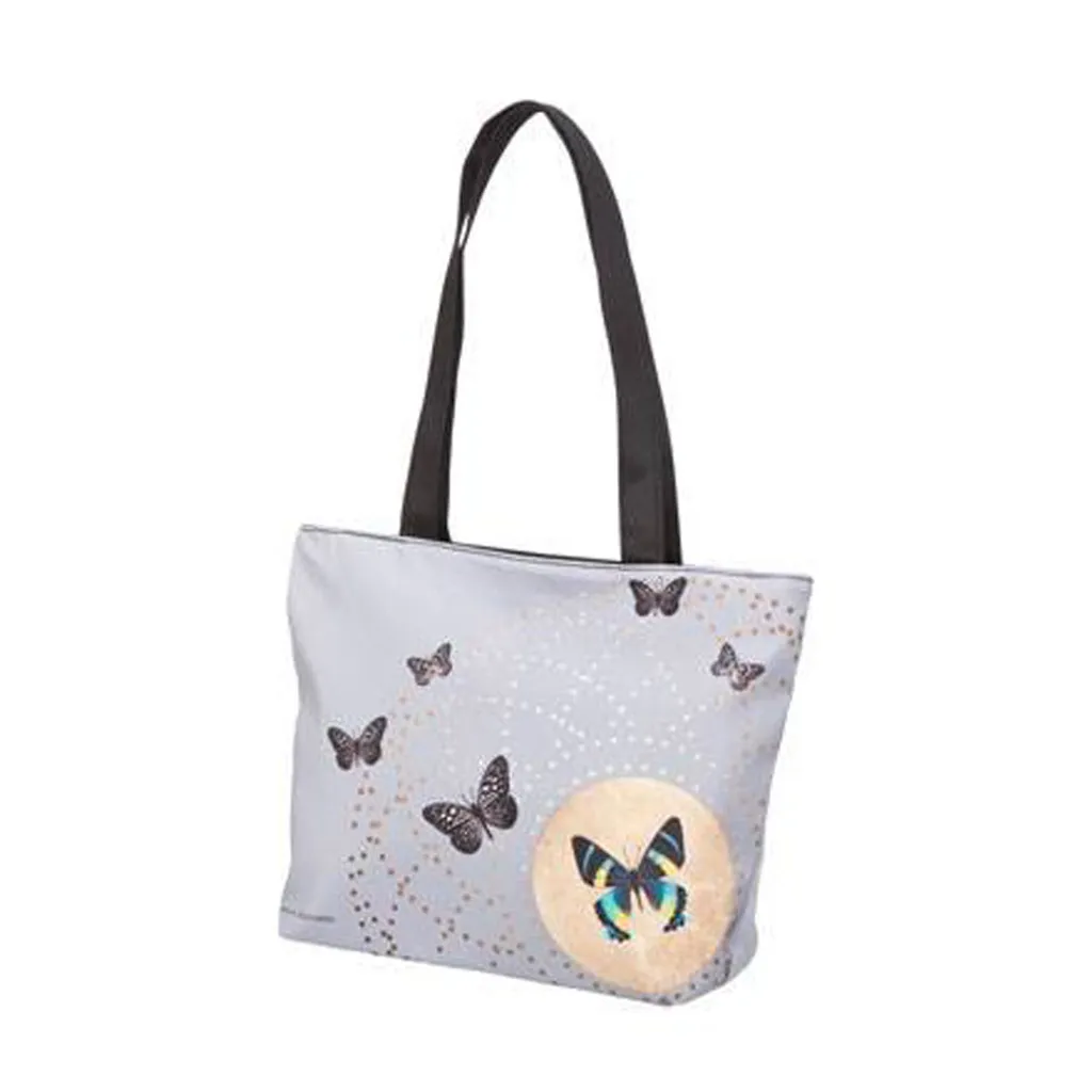 Goebel Joanna Charlotte Grey Butterflies Shopper - Borsa in Tessuto Elegante