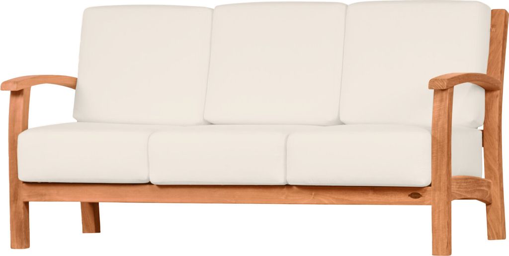 Gartenbank Massives Premium Teak Lounge Sofa 3-Sitzer Paderno als exklusives Gartensofa edles Teak Gartenlounge-Sofa inkl. Sitzkissen