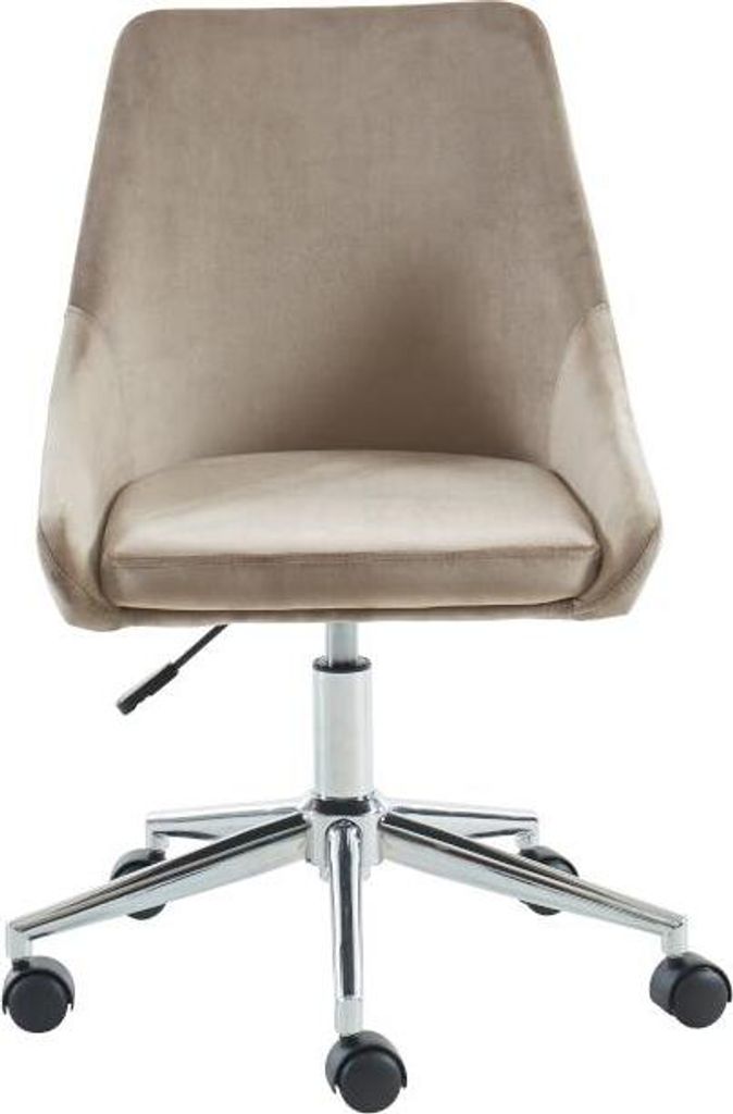 MASURIE Büro-Sessel - Beige Velours - Höhenverstellbar