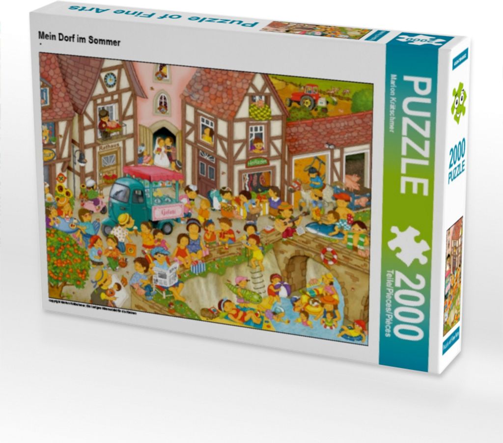 CALVENDO Puzzle Mein Dorf im Sommer | 2000 Teile Lege-Größe Produktbild 
