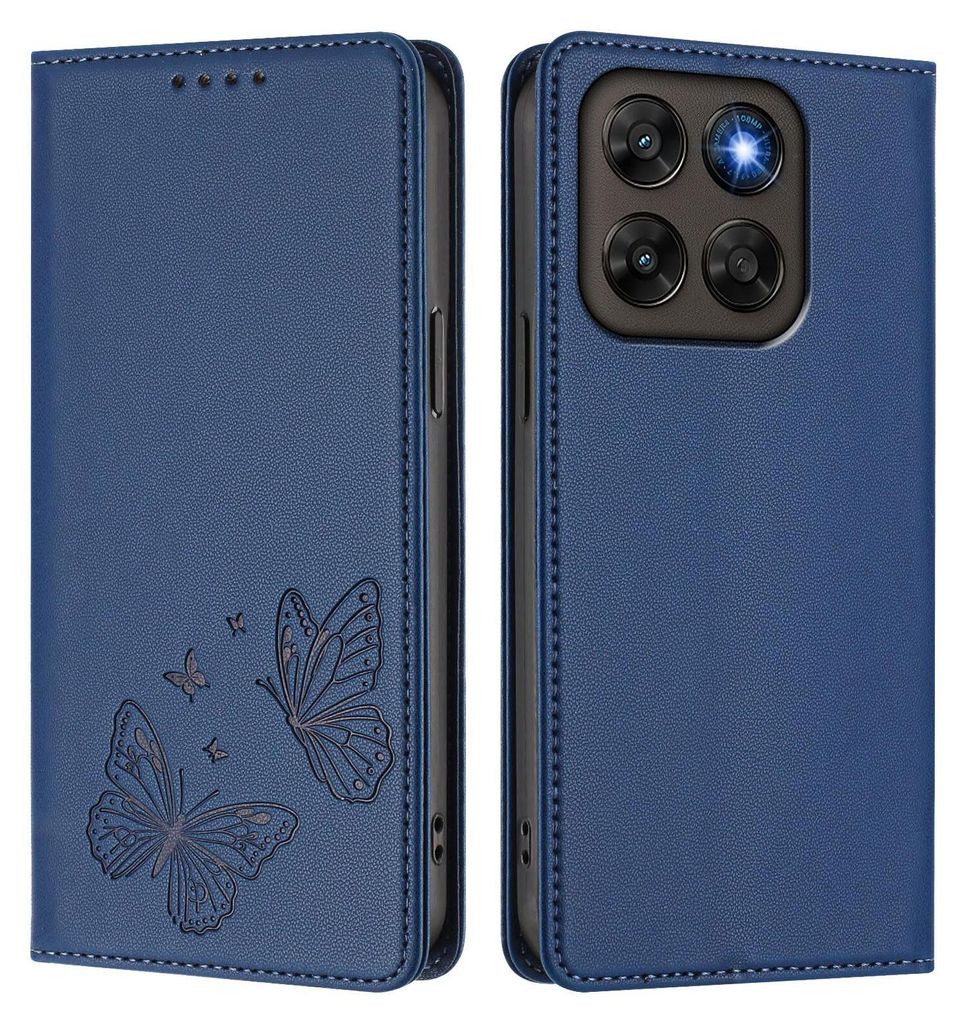 Lederhülle für Motorola Moto G67/Moto G77, Schmetterling Produktbild 