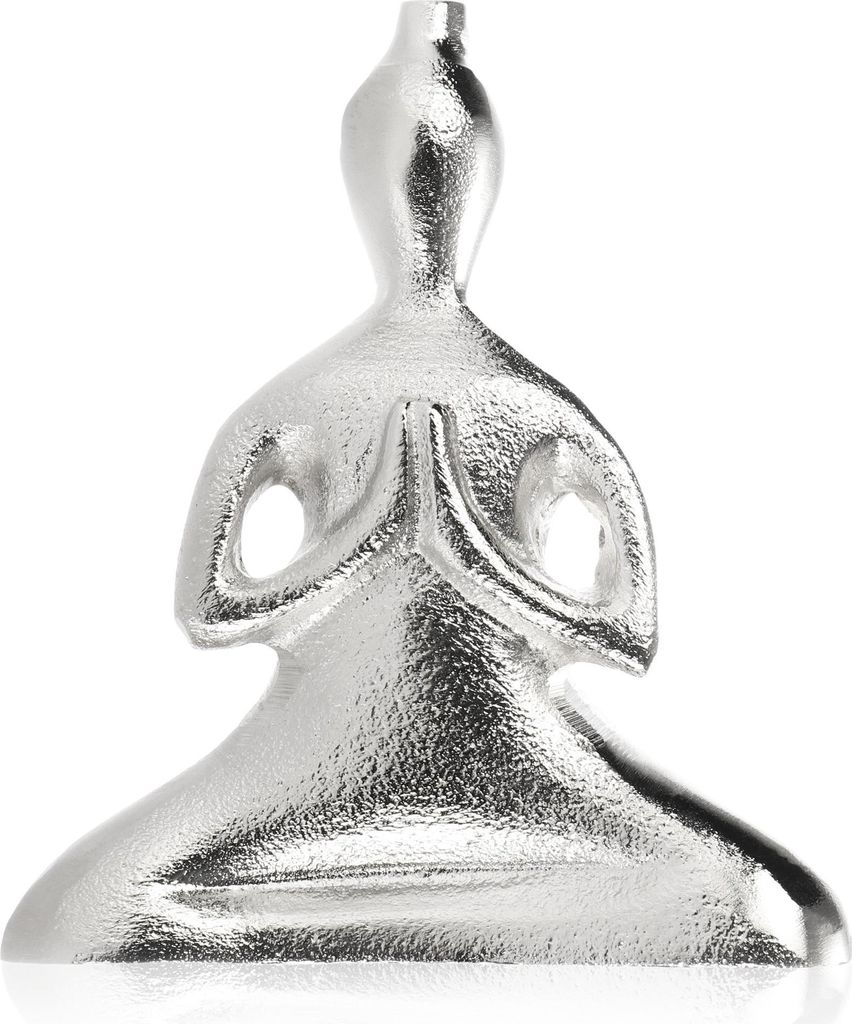 com-four Dekofigur Meditation 14cm – dekorative Yoga-Skulptur aus Metall – moderne spirituelle Deko-Figur zum Hinstellen – edler Aufsteller...