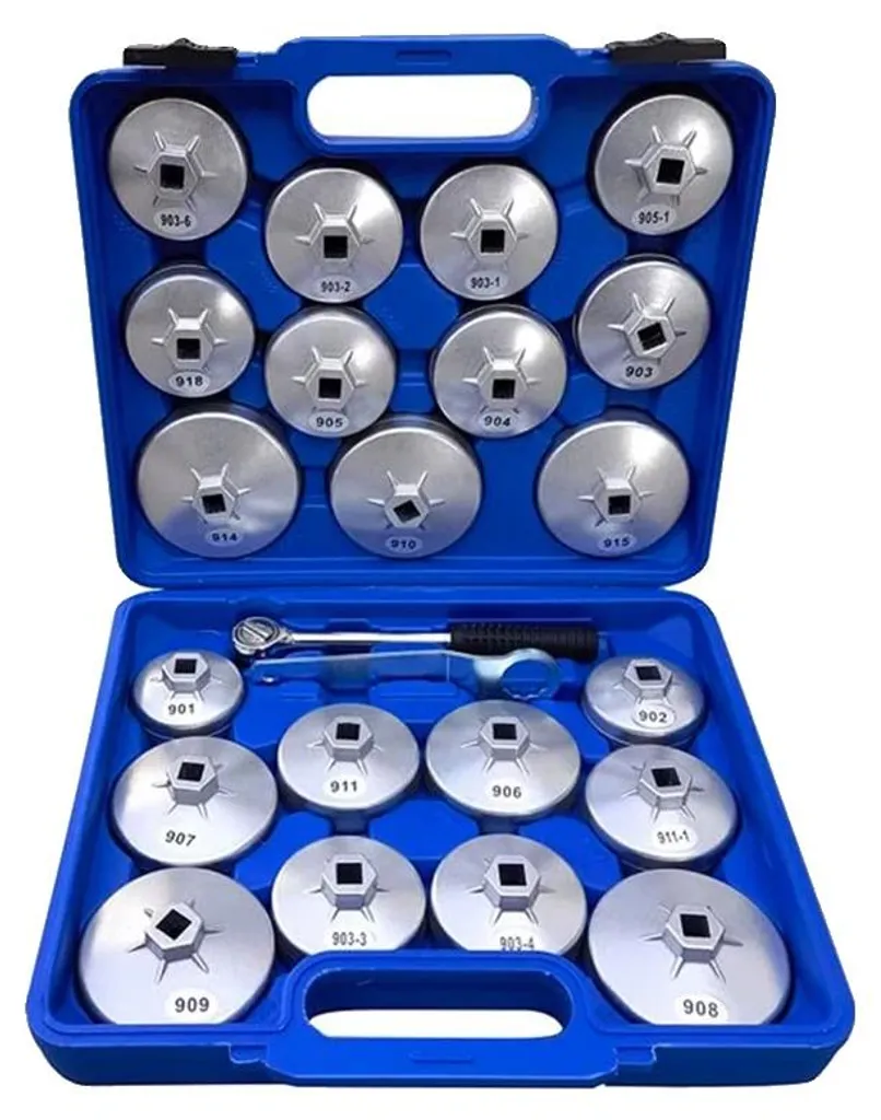 Jeu de clés pour filtres à huile en aluminium renforcé, set 23 unités