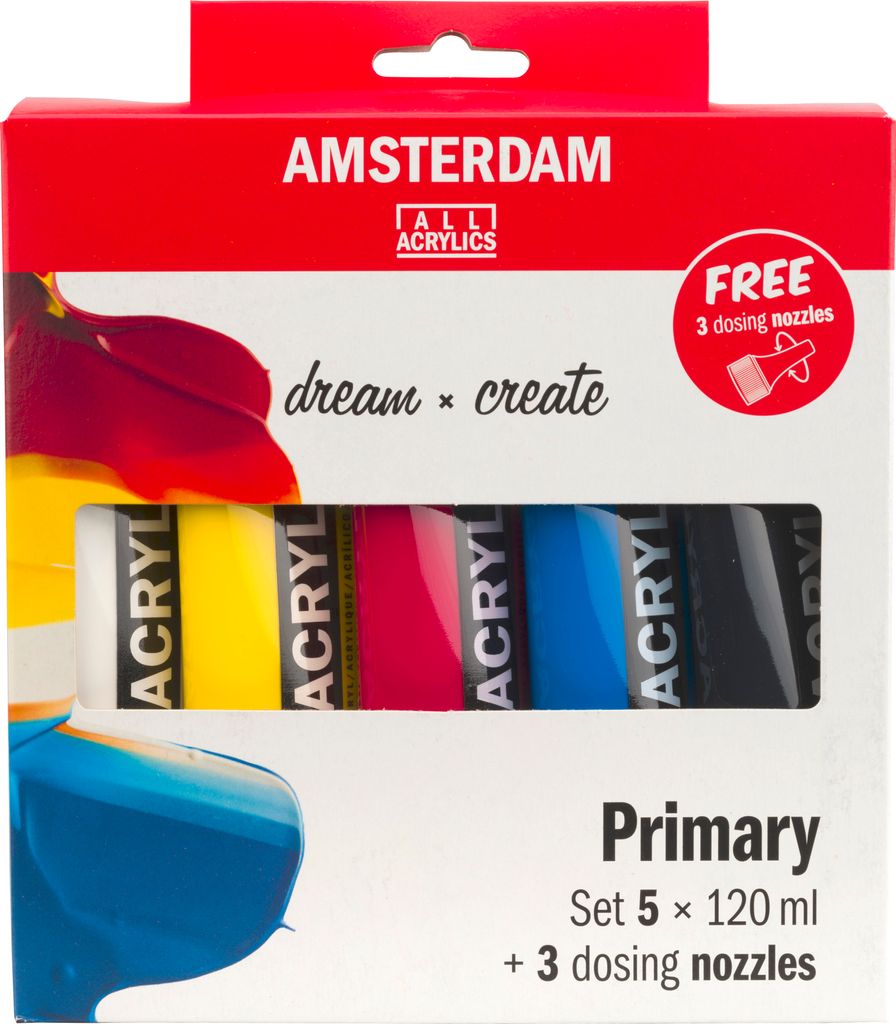 Bruynzeel Acrylfarben Set Malen 5 Farben 120ml + Produktbild 