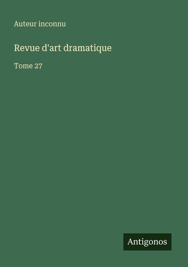 Revue d'art dramatique