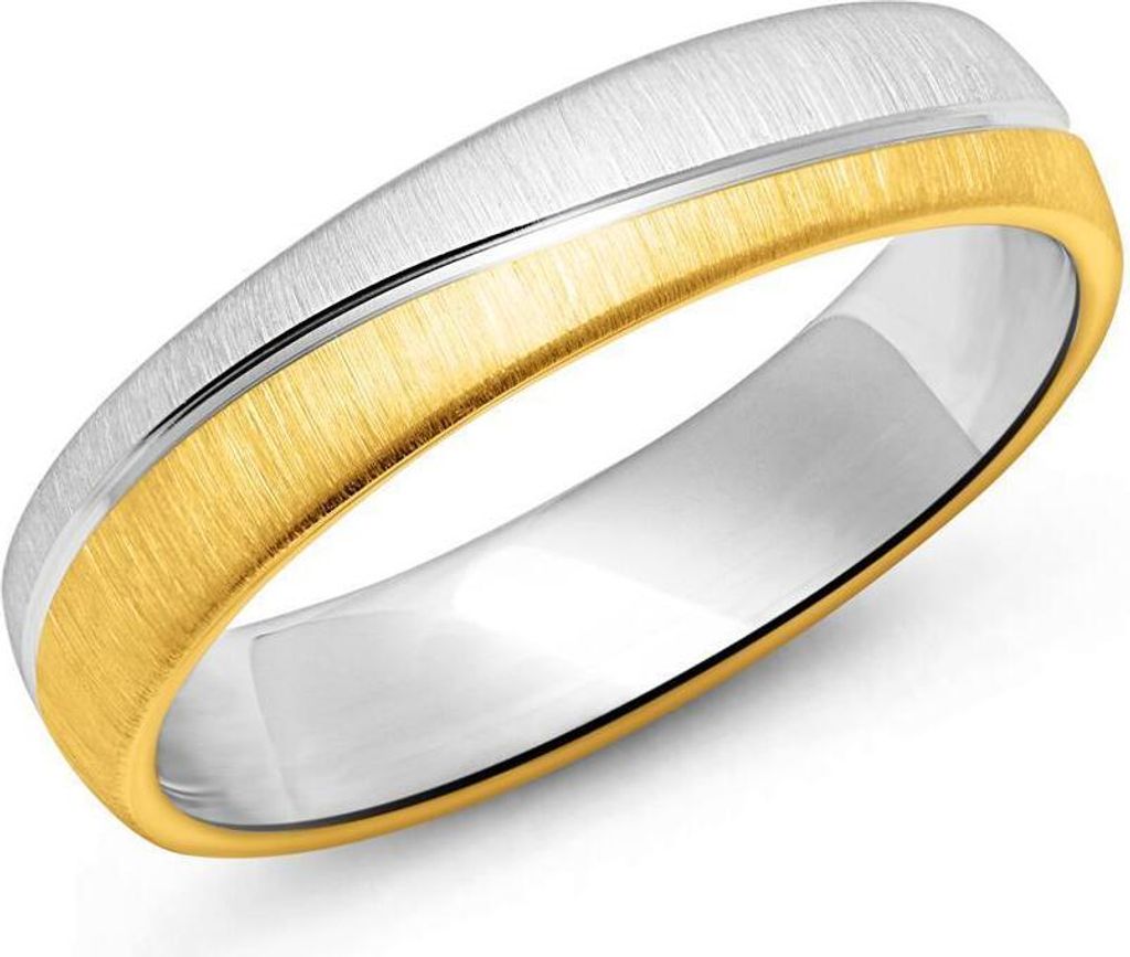 Teilvergoldeter Sterlingsilber Ring, Herren von Unique (Größe: 58mm)