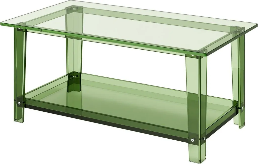 Table Basse Acrylique Gain de Place avec Rangement pour Salon Moderne