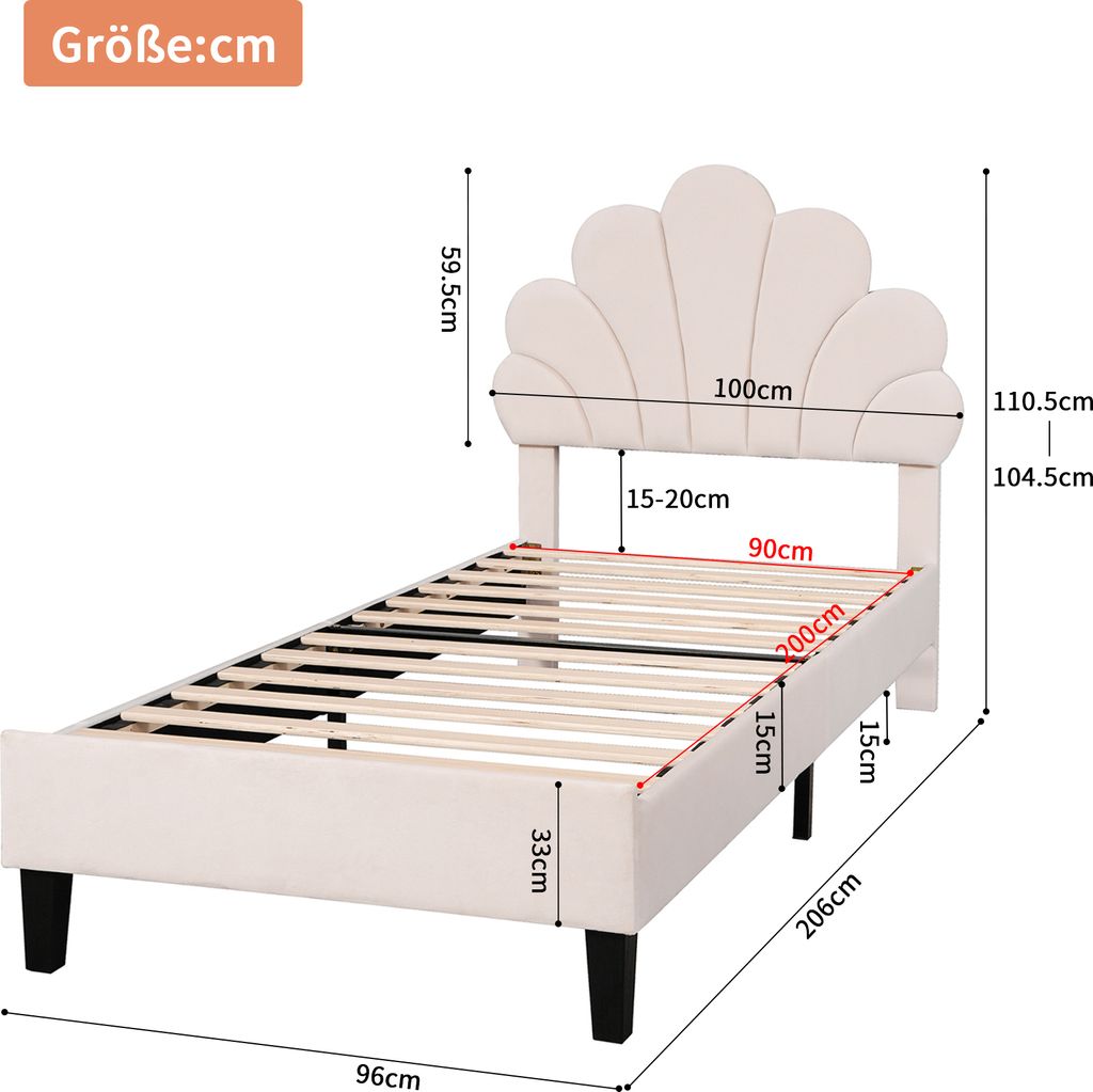 Čalúnená posteľ Fortuna-Lai Jednolôžková posteľ 90 x 200 cm Obrázok produktu 3