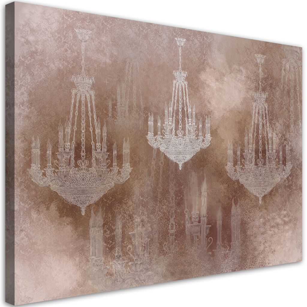 Leinwandbild Kronleuchter 60x40 Feeby Braun bild für die wand bereit zum aufhängen