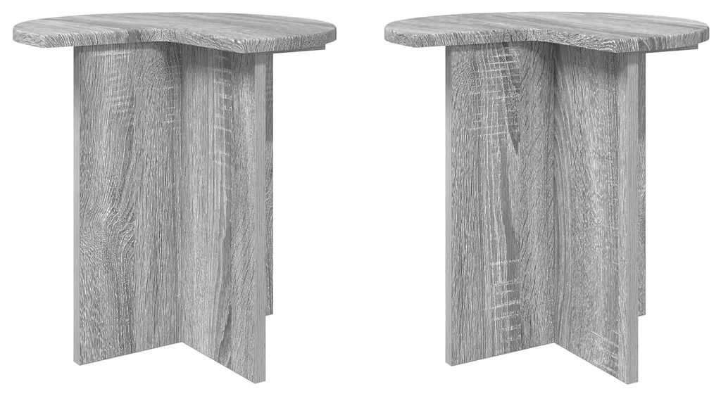 vidaXL Table d'appoint lot de 2 Gris Sonoma Ø 39 x 38 cm en aggloméré