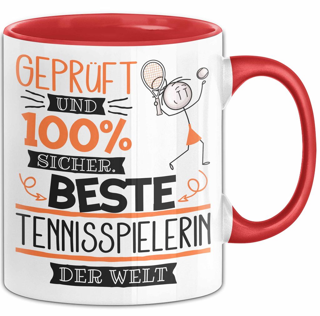 Beste Tennisspielerin Der Welt Tasse Geschenk für Eine Tennisspielerin Und Sicher Geschenkidee Geburtstag Weihnachten (Rot)