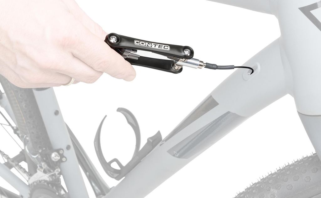 Contec Kabelführungstool TFM-Cable Guy CT installieren. Tool TFM Kabelabspanner schwarz silber