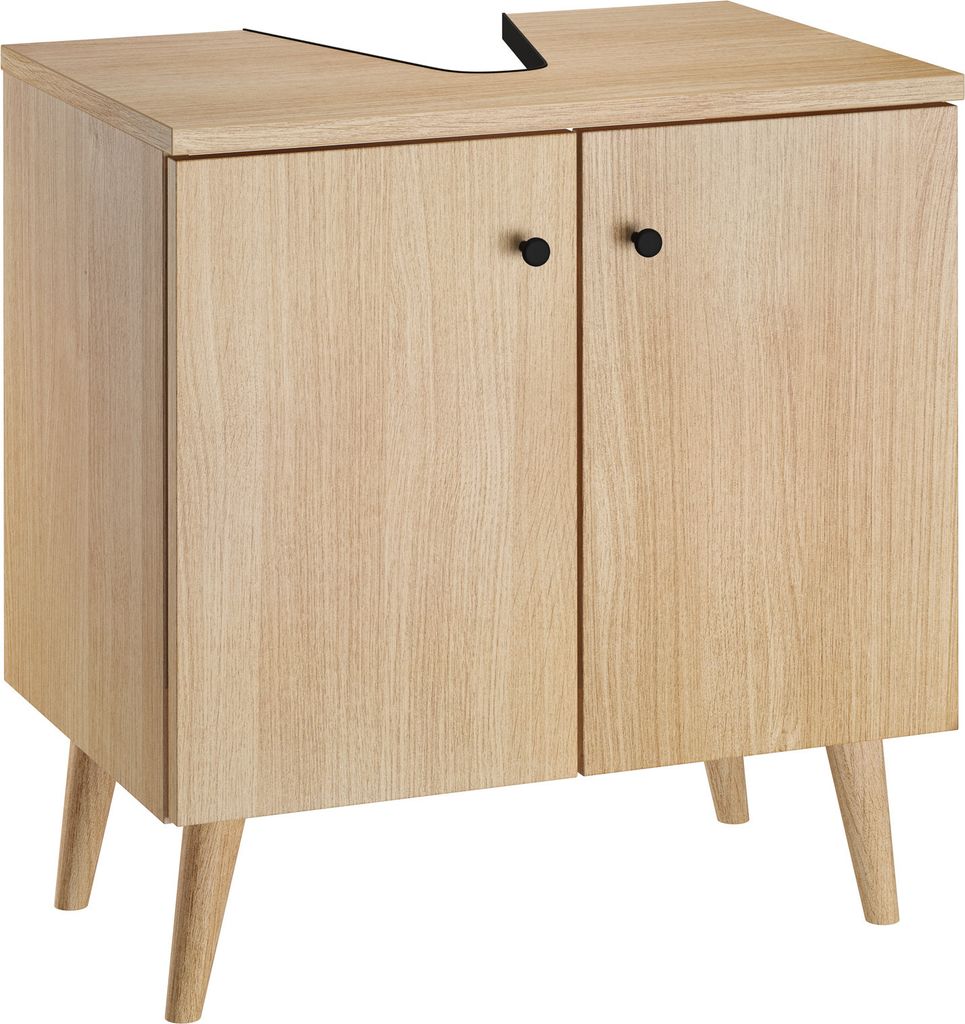 Waschtisch Bad-Unterschrank Eiche Nachbildung stehend oder Wandmontage V-90.59-03WUUnterschrank mit Füße