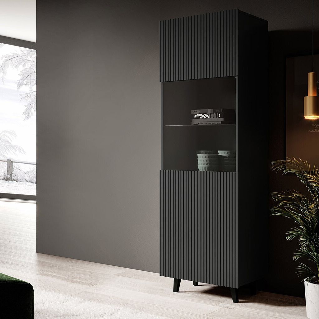 Vitrine moderne HAER – anthracite / noir Image du produit 
