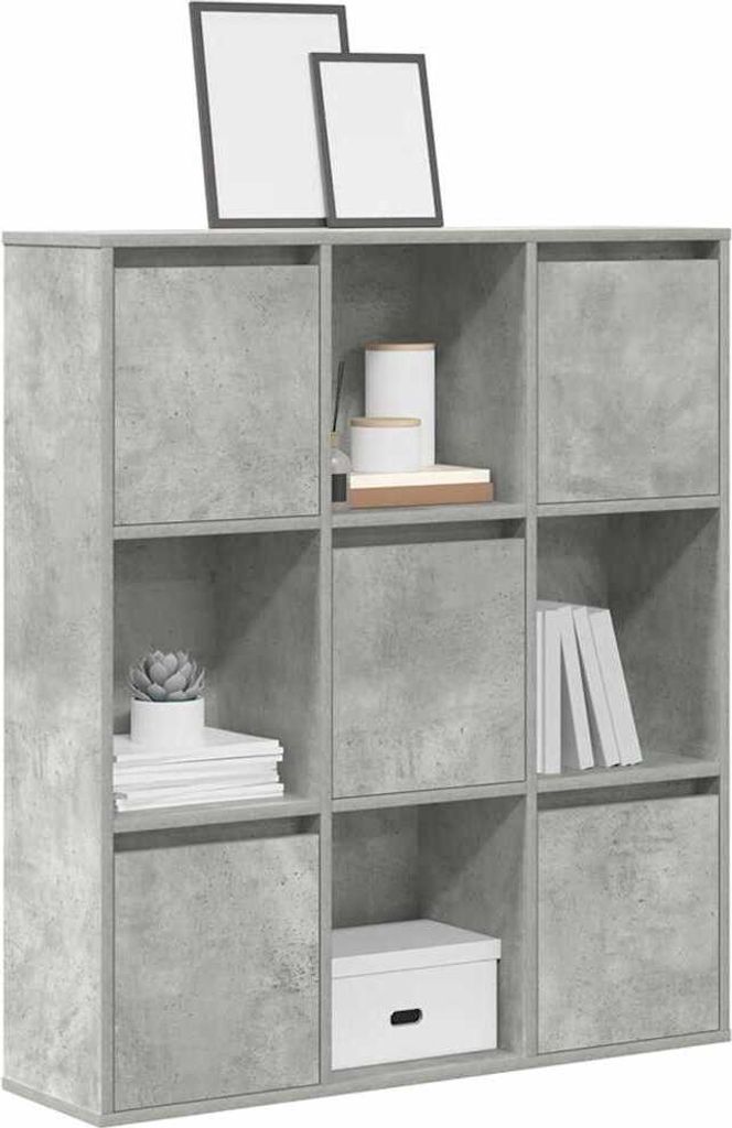 Möbel Bücherregal Betongrau 89x24x101,5 cm Holzwerkstoff - Bücherregale 860403