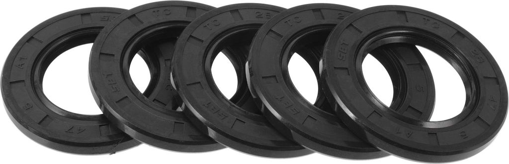 Universal Oil Seal TC Doppellippe W Stahlfeder Dichtungsring Rotationswellendichtung 28x47x5mm Hochdruck-NBR-Gummi Schwarz 5 Stück